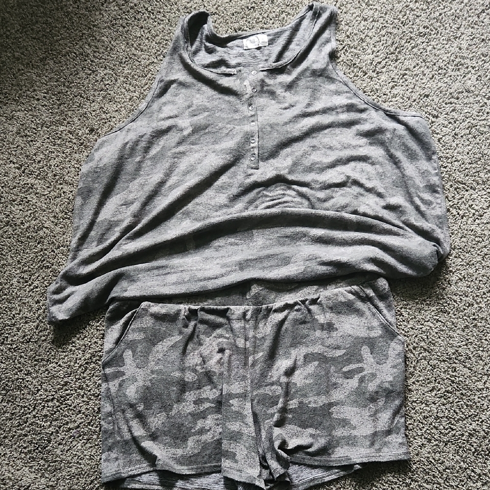 Maurices Gray Pajama Set Soft Stretchy Intimates
